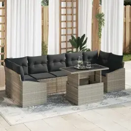 Dārza Dīvānu Komplekts 8 Pcs Gaiši Pelēka 100 X 55 X 73 Cm Vidaxl