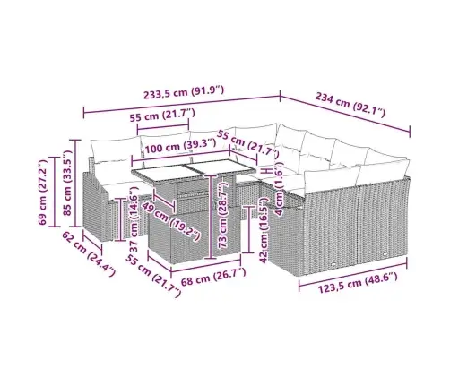 9 Daļīgs Dārza Dīvānu Komplekts Ar Bēša Krāsas Spilveniem Vidaxl 9 Daļīgs Dārza Dīvānu Komplekts Ar Bēša Krāsas Spilveniem Vidaxl