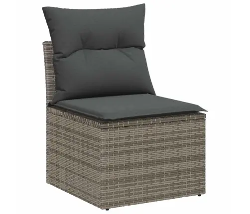 Sodo Sofų Rinkinys Su Pagalve 6 Pcs Pilka 100 X 55 X 73 Cm