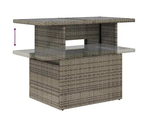 Sodo Sofų Rinkinys Su Pagalve 6 Pcs Pilka 100 X 55 X 73 Cm