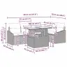 Sodo Sofų Rinkinys Su Pagalve 6 Pcs Pilka 100 X 55 X 73 Cm