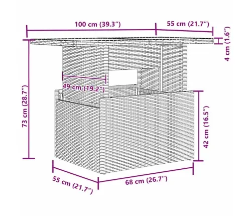 Sodo Sofų Rinkinys Su Pagalve 6 Pcs Pilka 100 X 55 X 73 Cm