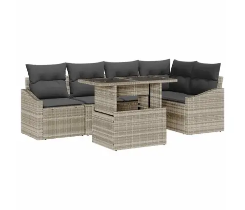 Sodo Sofų Rinkinys 6 Pcs Šviesiai Pilka 100 X 55 X 73 Cm Sodo Sofų Rinkinys 6 Pcs Šviesiai Pilka 100 X 55 X 73 Cm