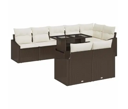 Aia Diivanikomplekt Padjaga 9 Pcs Pruun Ja Kreemjas Aia Diivanikomplekt Padjaga 9 Pcs Pruun Ja Kreemjas