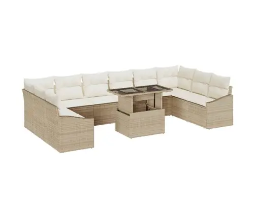 11 Daļu Dārza Dīvānu Komplekts Ar Spilveniem Vidaxl