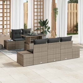 Dārza Dīvānu Komplekts 6 Pcs Pelēka 100 X 55 X 73 Cm Vidaxl
