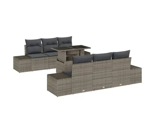 Sofos Komplektas Su Pagalve 7 Pcs Pilka Poliratanas