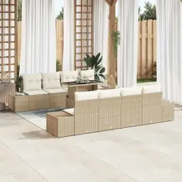 Dārza Dīvānu Komplekts 7 Pcs Bēša Un Krēmkrāsa 100 X 55 X 73 Cm Vidaxl