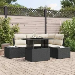 Aia Diivanikomplekt 5 Pcs Must Ja Kreemjas 100 X 55 X 73 Cm