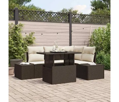 Aia Diivanikomplekt 5 Pcs Pruun Ja Kreemjas 100 X 55 X 73 Cm