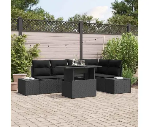 Aia Diivanikomplekt Padjaga 6 Pcs Must Polürooster