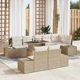 Aia Diivanikomplekt 9 Pcs Beež Ja Kreemjas 100 X 55 X 73 Cm