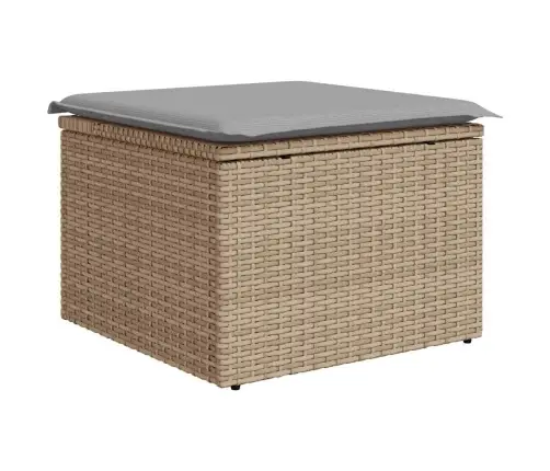 Sodo Sofų Rinkinys 7 Pcs Smėlio Ir Šviesiai Pilkos Spalvos