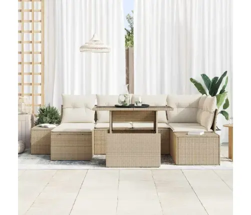 Aia Diivanikomplekt Padjaga 7 Pcs Beež Ja Kreemjas