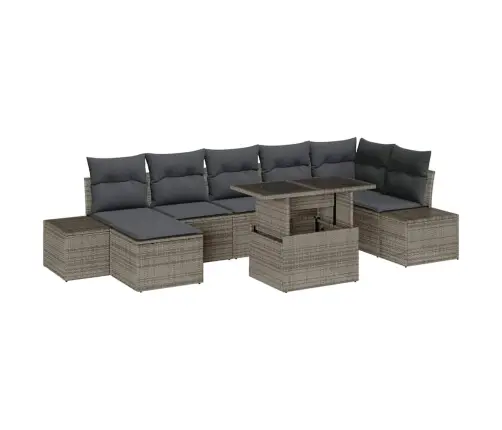 Sodo Sofų Rinkinys Su Pagalve 8 Pcs Pilka Sodo Sofų Rinkinys Su Pagalve 8 Pcs Pilka