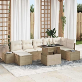 Aia Diivanikomplekt Padjaga 8 Pcs Beež Ja Kreemjas