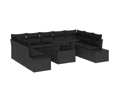 Aia Diivanikomplekt Padjaga 10 Pcs Must Polürotang