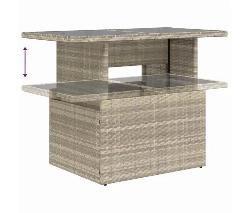Sodo Sofų Rinkinys 11 Pcs Šviesiai Pilka 100 X 55 X 73 Cm
