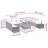 Sodo Sofų Rinkinys 11 Pcs Šviesiai Pilka 100 X 55 X 73 Cm