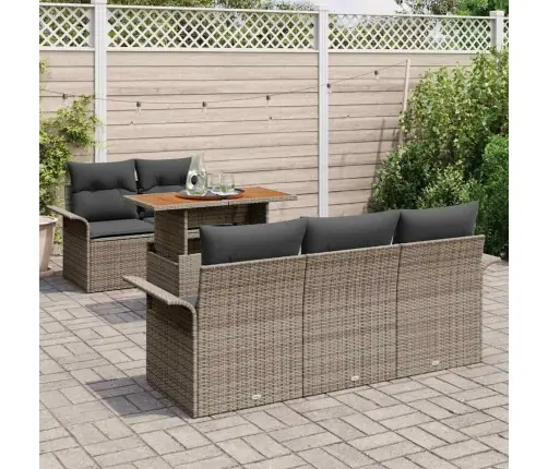 Sodo Sofų Rinkinys Su Pagalve 6 Pcs Pilka 100 X 55 X 73 Cm