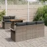 Sodo Sofų Rinkinys Su Pagalve 6 Pcs Pilka 100 X 55 X 73 Cm