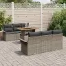 Sodo Sofų Rinkinys Su Pagalve 7 Pcs Pilka 100 X 55 X 73 Cm