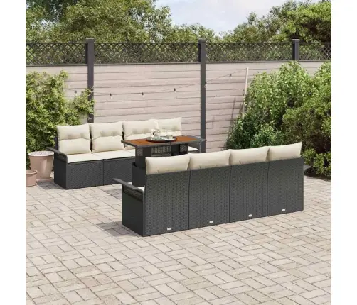 Sodo Sofų Rinkinys 7 Pcs Juoda Ir Kreminė 100 X 55 X 73 Cm