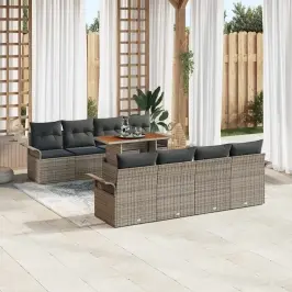Dārza Dīvānu Komplekts 7 Pcs Pelēka 100 X 55 X 73 Cm Vidaxl
