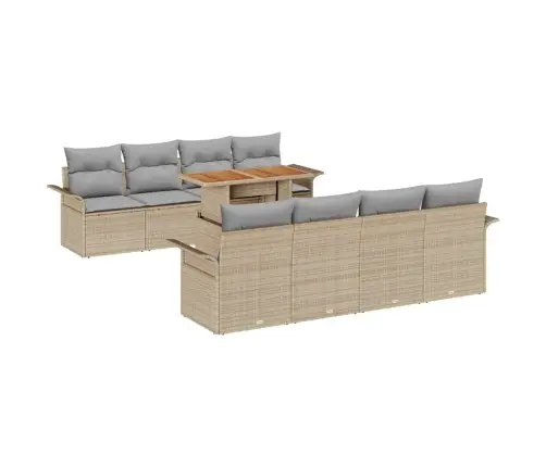 Sodo Sofų Rinkinys 7 Pcs Smėlio Ir Šviesiai Pilkos Spalvos