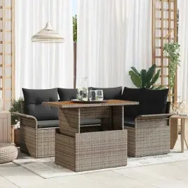 Dārza Dīvānu Komplekts 5 Pcs Pelēka 100 X 55 X 73 Cm Vidaxl