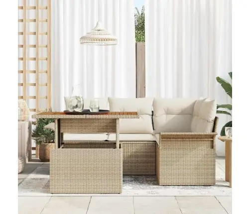 Aia Diivanikomplekt 5 Pcs Beež Ja Kreemjas 100 X 55 X 73 Cm