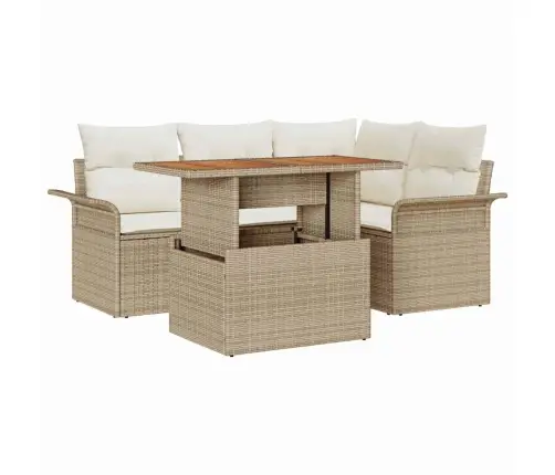 Aia Diivanikomplekt 5 Pcs Beež Ja Kreemjas 100 X 55 X 73 Cm