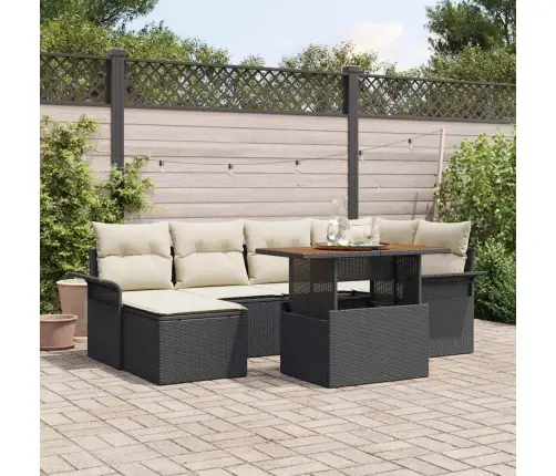 Aia Diivanikomplekt Padjaga 7 Pcs Must Ja Kreemjas