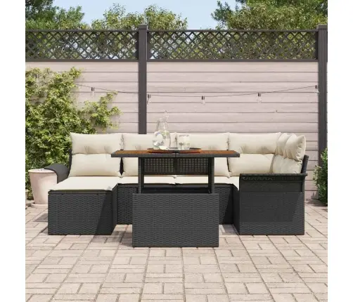 Aia Diivanikomplekt Padjaga 7 Pcs Must Ja Kreemjas