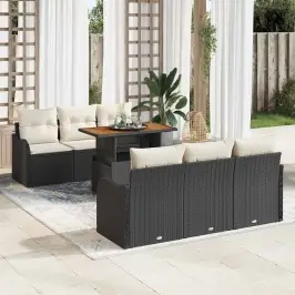 Aia Diivanikomplekt 7 Pcs Must Ja Kreemjas 100 X 55 X 73 Cm