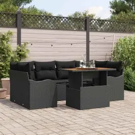 Dārza Dīvānu Komplekts Ar Spilvenu 7 Pcs Melna 100 X 55 X 73 Cm Vidaxl Dārza Dīvānu Komplekts Ar Spilvenu 7 Pcs Melna 100 X 55 X 73 Cm Vidaxl