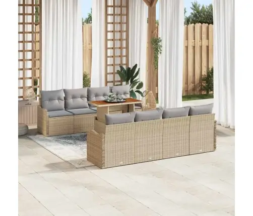Aia Diivanikomplekt Padjaga 7 Pcs Beež Ja Helehall Aia Diivanikomplekt Padjaga 7 Pcs Beež Ja Helehall