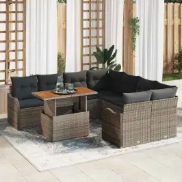 Dārza Dīvānu Komplekts 7 Pcs Pelēka 100 X 55 X 73 Cm Vidaxl