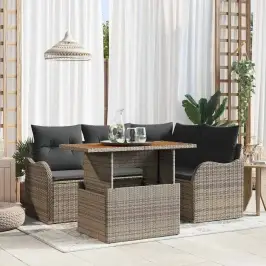 Dārza Dīvānu Komplekts 5 Pcs Pelēka 100 X 55 X 73 Cm Vidaxl