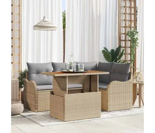 Aia Diivanikomplekt 5 Pcs Beež Ja Helehall 100 X 55 X 73 Cm