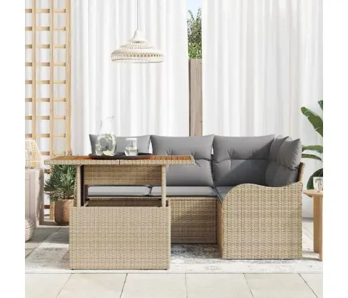 Aia Diivanikomplekt 5 Pcs Beež Ja Helehall 100 X 55 X 73 Cm