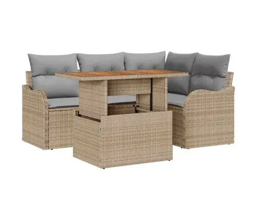 Aia Diivanikomplekt 5 Pcs Beež Ja Helehall 100 X 55 X 73 Cm