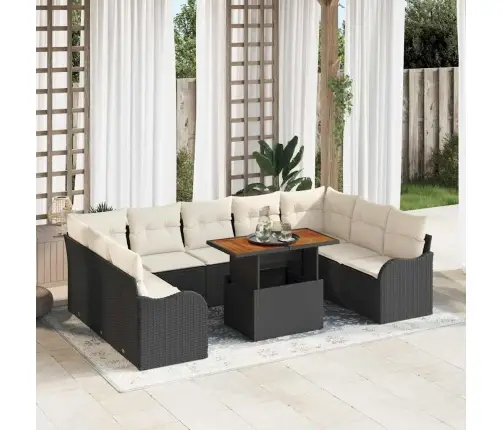 Aia Diivanikomplekt 10 Pcs Must Ja Kreemjas 100 X 55 X 73 Cm