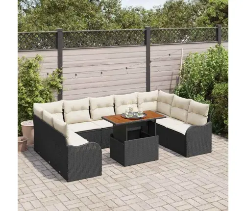 Aia Diivanikomplekt 10 Pcs Must Ja Kreemjas 100 X 55 X 73 Cm