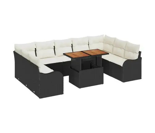 Aia Diivanikomplekt 10 Pcs Must Ja Kreemjas 100 X 55 X 73 Cm