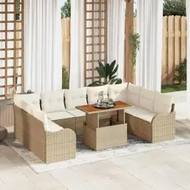 Aia Diivanikomplekt 10 Pcs Beež Ja Kreemjas 100 X 55 X 73 Cm