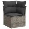 Sodo Sofų Rinkinys Su Pagalve 11 Pcs Pilka 100 X 55 X 73 Cm