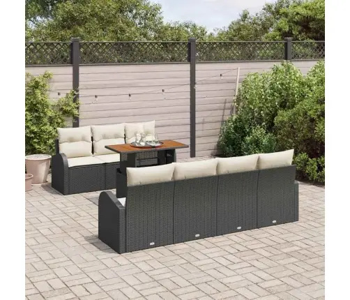 Aia Diivanikomplekt Padjaga 8 Pcs Must Ja Kreemjas