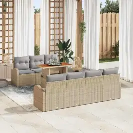 Dārza Dīvānu Komplekts Ar Spilvenu 8 Pcs Bēša Un Gaiši Pelēka Vidaxl Dārza Dīvānu Komplekts Ar Spilvenu 8 Pcs Bēša Un Gaiši Pelēka Vidaxl
