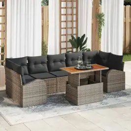 Dārza Dīvānu Komplekts 8 Pcs Pelēka 100 X 55 X 73 Cm Vidaxl